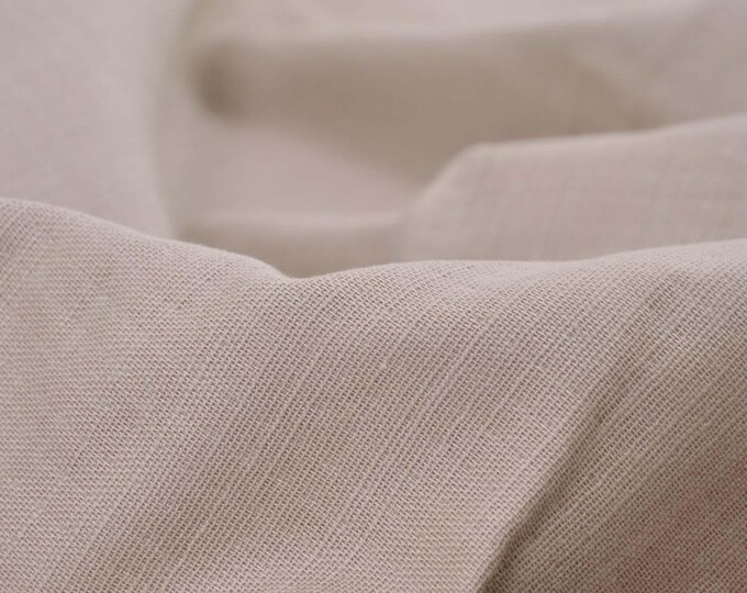 Hosenstoff aus Baumwolle mot Leinenoptik in beige, sand von Hilco - 145cm breit - Stoff Leinenoptik, UNI