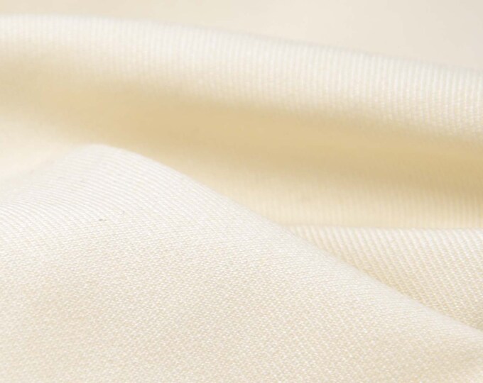 Trouser fabric made of bamboo, recycled polyester with stretch, plain eggshell - 150 cm wide - smooth fabric, UNI