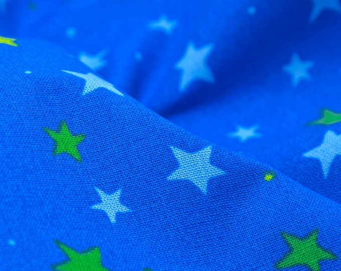 Baumwollstoff Druckstoff Junge Linie, Stern, blau, grün, Westfalenstoffe  - 150cm breit - Stoff glatt, gemustert