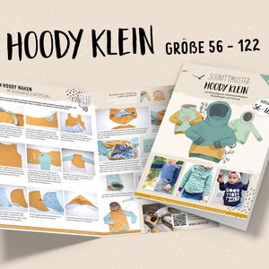 Hoody Klein (Größe 56-122), Kapuzenpullover, Pullover, Papierschnittmuster von Lybstes