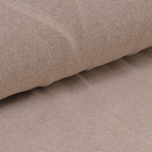 Gillo knitted cotton fabric in beige, natural by Hilco - 175 cm wide - matte melange fabric image 4