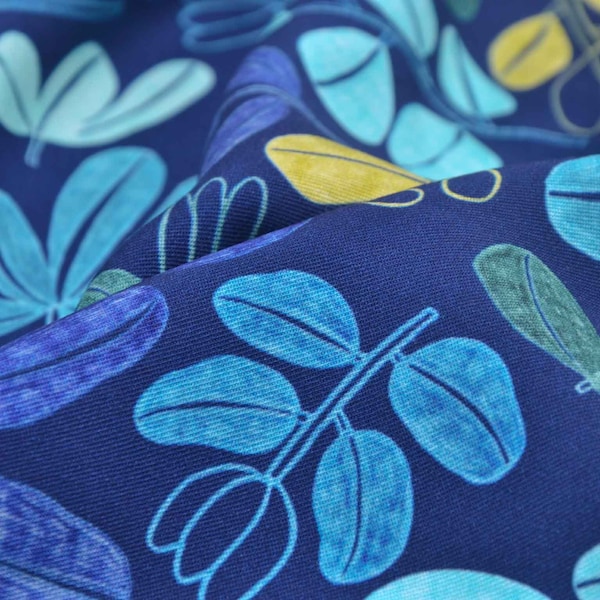 Tissu pour chemisier en viscose Ecovero avec feuilles de Katia Fabrics - 145 cm de large - tissu lisse, à motifs