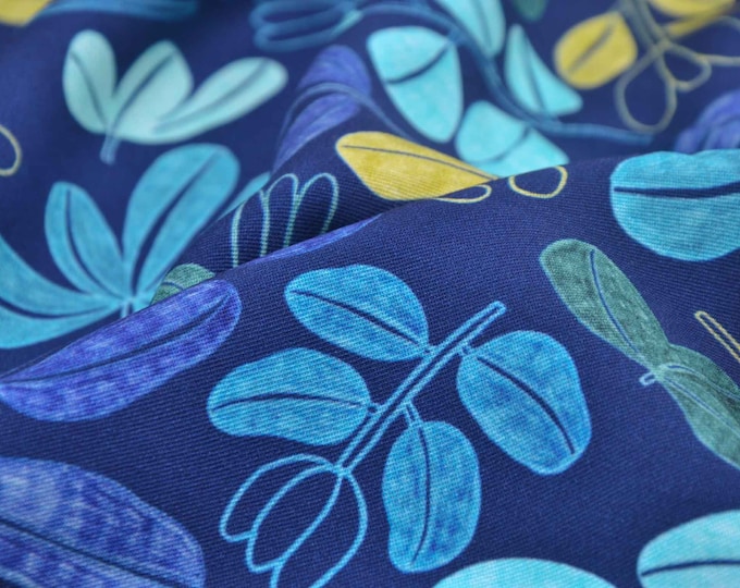 Viscose blouse fabric Ecovero with leaves by Katia Fabrics - 145 cm wide - smooth, patterned fabric