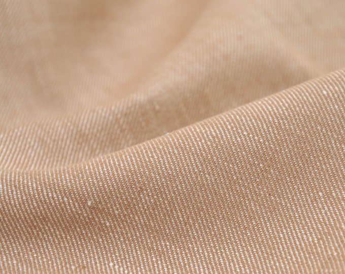Hosenstoff aus Tencel, Leinen, Baumwolle, Elastan orange meliert - 130cm breit - Stoff glatt melange
