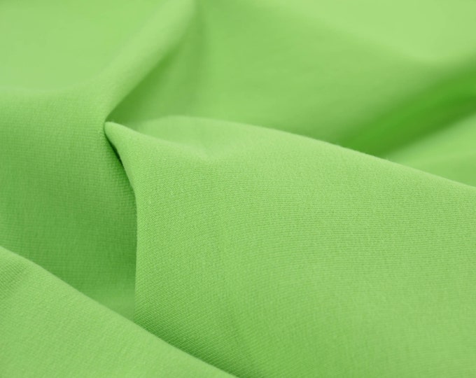 Sweatstoff Uni, French Terry Maike aus Baumwolle in grün - 150cm breit - Stoff glatt UNI
