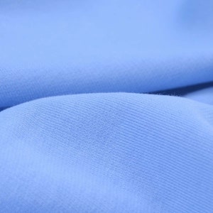 French Terry sweat fabric, summer sweat, 100% cotton in light blue, blue - 195 cm wide - matt fabric, UNI