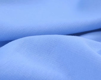 French terry sweatshirt fabric, summer sweatshirt fabric, 100% cotton in light blue, blue - 195 cm wide - matte fabric, solid color