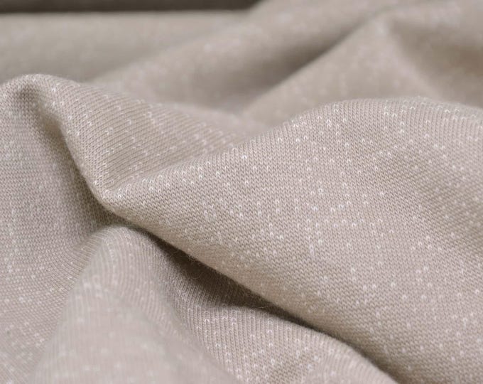 Heathered beige sweatshirt fabric, pure cotton, Westfalenstoffe - 180 cm wide - patterned fabric, melange