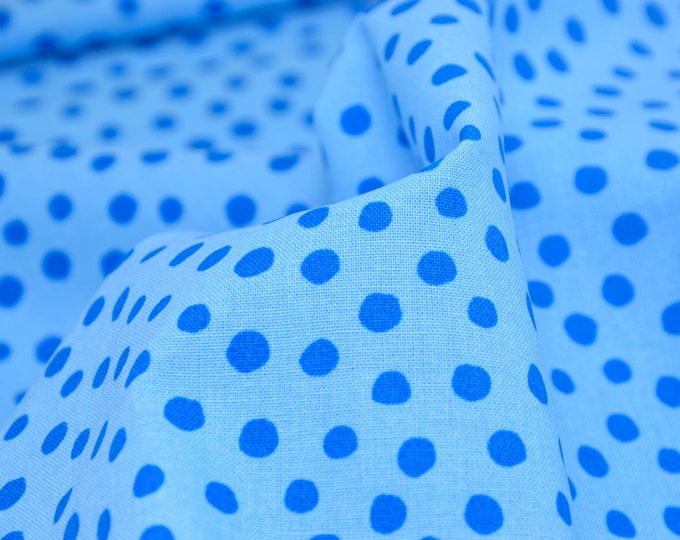 Baumwollstoff Junge Linie Punkte, blau von Westfalenstoffe - 150cm breit - Stoff glatt Punkte