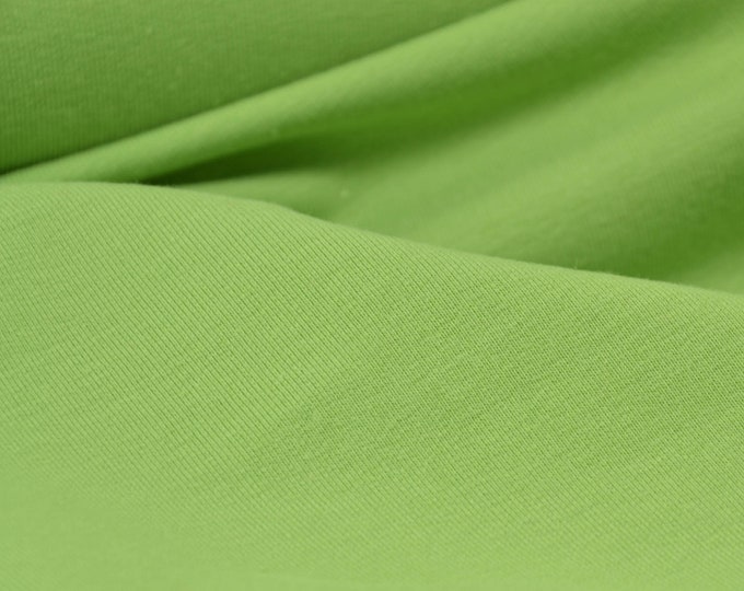 Sweatstoff Uni, French Terry Maike aus Baumwolle in grün - 150cm breit - Stoff glatt UNI