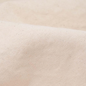 Könnte beinhalten: Nahaufnahme eines einfarbigen, gebrochenweißen Canvas-Stoffes mit einer dezenten gewebten Textur.