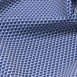 NEW! Jacquard stretch fabric, dark blue, white, mottled, shiny, elastic