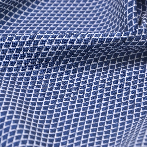 NEU! Jacquard-Stretch Stoff, dunkelblau, weiß, meliert, glänzend, elastisch