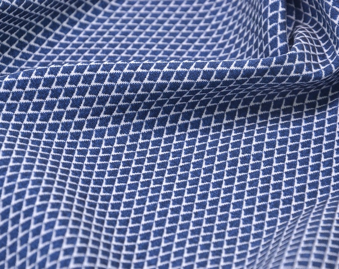 NEU! Jacquard-Stretch Stoff, dunkelblau, weiß, meliert, glänzend, elastisch