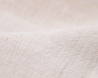 Linen stone washed, solid cream-white, eggshell, dress, skirt - 140 cm wide - fabric linen look, solid color