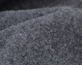 Wool coat fabric, boiled wool, felted wool in melange grey, dark grey - 140 cm wide - matte melange fabric