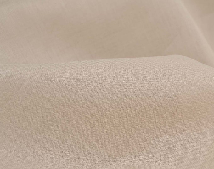 Blouse fabric batiste made of pure cotton in plain natural, beige, thin - 140 cm wide - fabric smooth, UNI