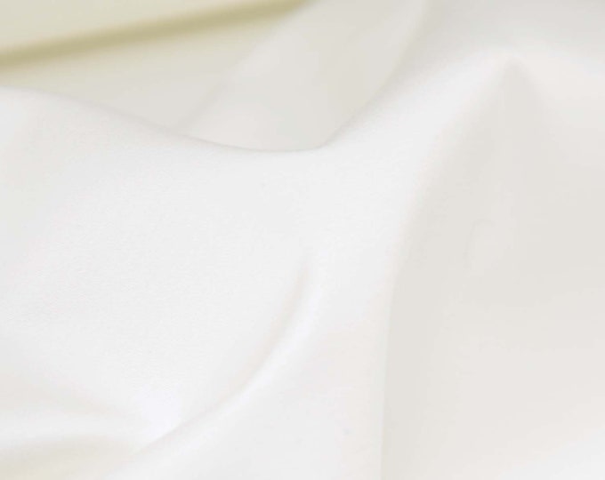 Blouse fabric made of cotton, smooth, thin, plain cream-white, dress - 140 cm wide - fabric slightly shiny, UNI