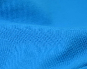 Tejido de punto acanalado, punto fino, tejido tubular de algodón en color turquesa - 100 cm de ancho - tejido liso, color liso
