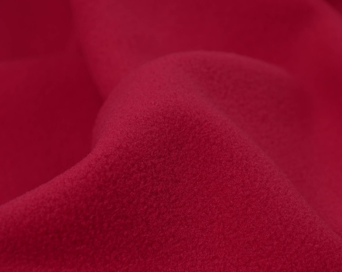 Fleecestoff Micro-Fleece, uni, rot - 150cm breit - Stoff flauschig, UNI