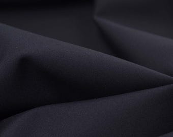 Tessuto jersey nero liscio ed elastico per abbigliamento sportivo e yoga - larghezza 150 cm - tessuto liscio, tinta unita
