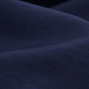 Trouser fabric Gabardine for costumes from Italy in dark blue - 145 cm wide - fabric smooth UNI