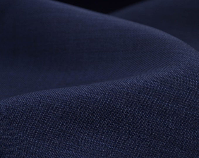 Hosenstoff Gabardine für Kostüme aus Italien in dunkelblau - 145cm breit - Stoff glatt UNI