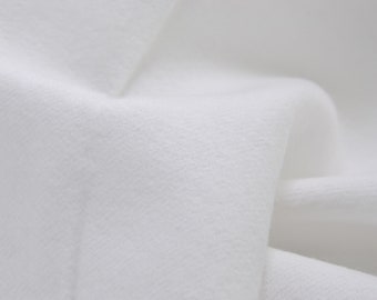 Molton Stoff aus Baumwolle Meterware uni weiß Ökotex 100, 190g - 150cm breit - Stoff matt, UNI