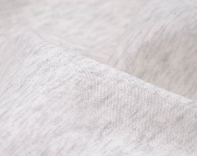 Sweatstoff Alpenfleece meliert, uni, beige, creme - 147cm breit - Stoff flauschig, melange