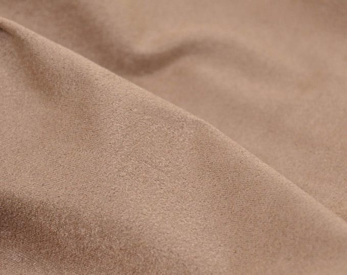 Jersey suede plain brown, soft, thin, flowing - 135 cm wide - fabric shiny UNI