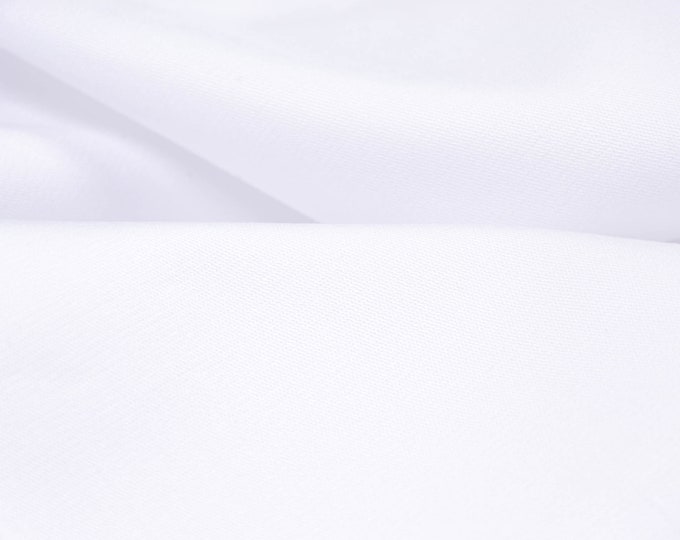 Trouser fabric made of cotton, stretch in white - 150 cm wide - fabric smooth UNI