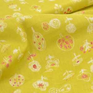 Kokka, cotton, flowers, light green, sold by the meter, double gauze