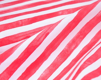 Kinderjersey „Rescue Stripe“ in rot, weiß von Hilco - 150cm breit - Stoff gemustert gemustert