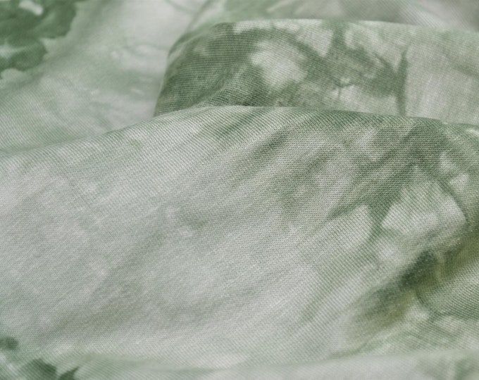 Jersey fabric with batik pattern made of viscose, green