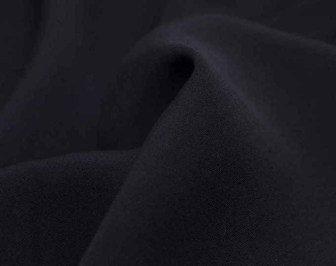 Blouse fabric woven from viscose, solid black - 140 cm wide - smooth fabric, solid color