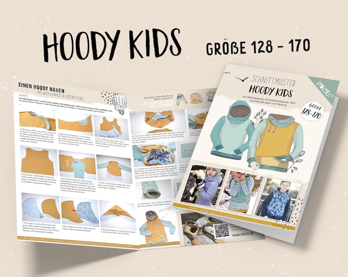 Hoody Kids (size 128 - 170), hoodie, sweater, paper pattern by Lybstes