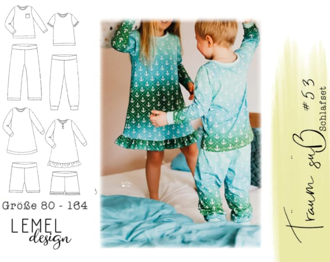 Paper pattern Sweet dreams sleep set pajamas LEMELdesign