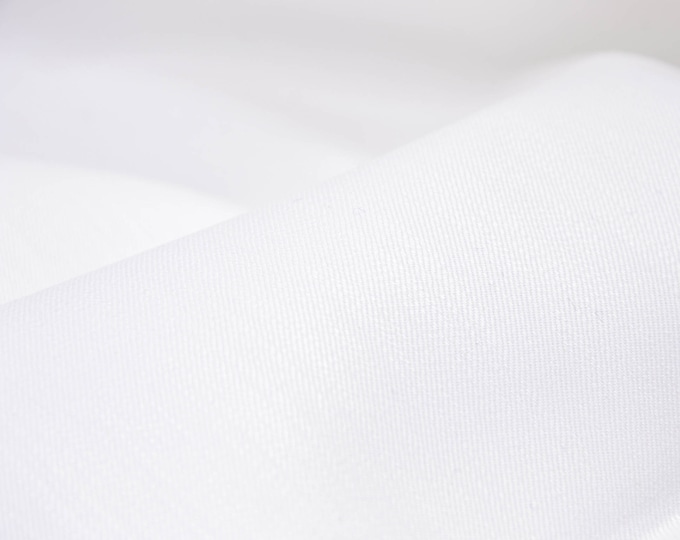 Trouser fabric cotton stretch fabric plain white, denim fabric - 150 cm wide - fabric smooth UNI