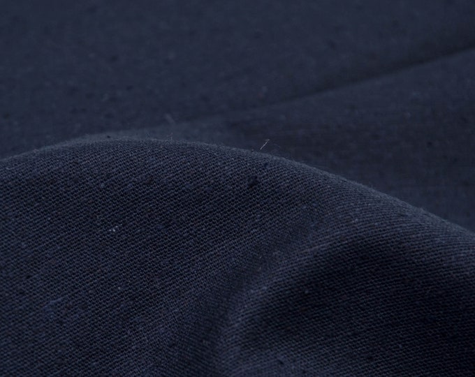 Leinenstoff uni schwarz einfarbig - 150cm breit - Stoff glatt UNI