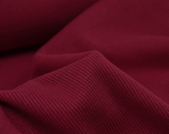 Cuff fabric made of organic cotton in red by Mind the Maker - 110 cm wide - knit fabric, UNI