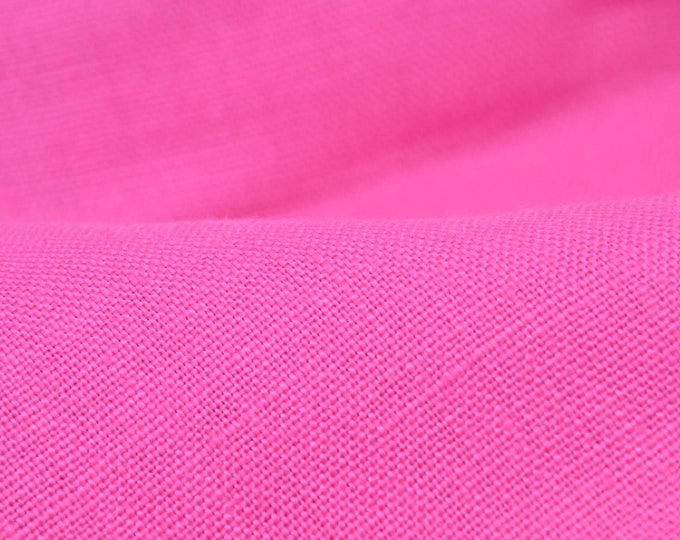 Leinenstoff einfarbig, uni in pink für Kleider, Röcke, Hosen - 145cm breit - Stoff matt, UNI