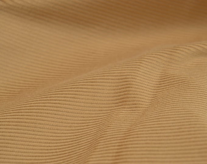 Cordstoff aus Baumwolle in beige uni - 145cm breit - Stoff leicht glänzend UNI
