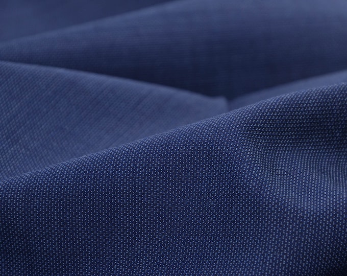 Abendmode Wollstoff in blau meliert mit Stretch - 150cm breit - Stoff glatt melange