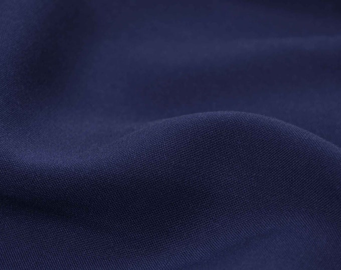 Blusenstoff einfarbig, uni aus Viskose in dunkelblau von Katia Stoffe - 140cm breit - Stoff glatt, UNI
