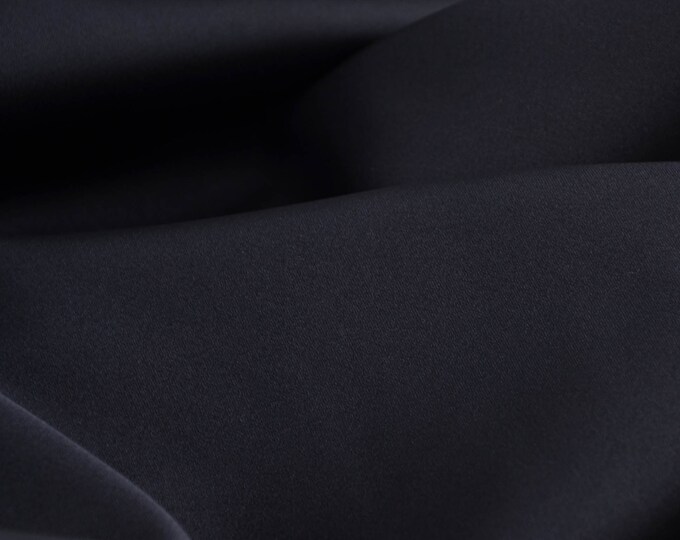 Evening wear satin stretch, solid black - 140 cm wide - glossy fabric, solid color