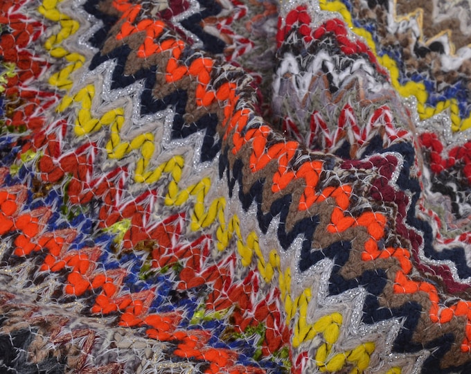 Designer fabric, patterned zigzag, designer fabric, wool, red - 130 cm wide - patterned fabric, stripes