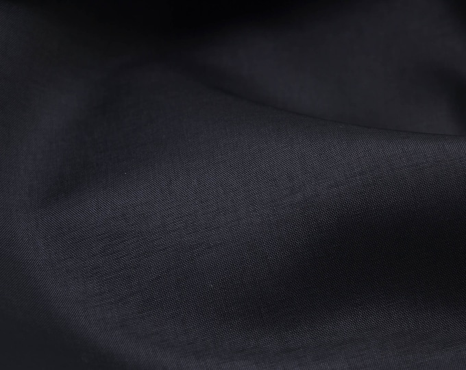 Abendmode Futtertaft „Venezia“ uni schwarz - 140cm breit - Stoff glatt UNI