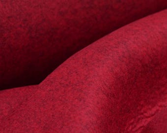 Decorative fabric, 2 mm felt, craft felt, embroidery felt, solid wine red - 100 cm wide - fabric usable on both sides, solid color