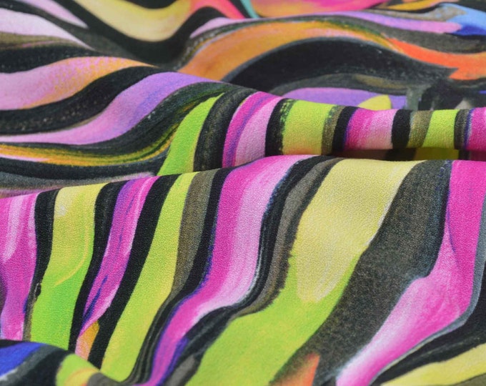 Blusenstoff aus Viskose Merlinda mit Streifen, pink von Hilco - 135cm breit - Stoff matt, gemustert