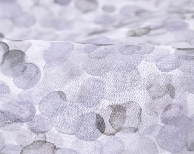 Blusenstoff aus Baumwolle mit Elastan in jeansblau - 145cm breit - Stoff gemustert Kreise